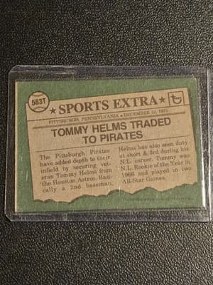 1976 Topps #583T Tommy Helms Traded - Thumbnail 2