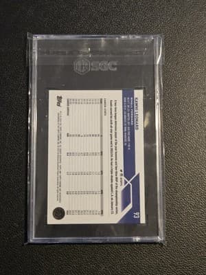 2023-24 Topps Chrome #93 Kawhi Leonard Green Logo Refractors SGC 9.5 - Thumbnail 2