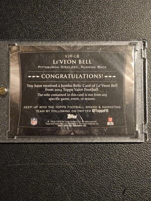 2014 Topps Valor #VJR-LB Le'Veon Bell Jumbo Relics - Thumbnail 2