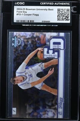 2024-25 Bowman's Best University #FD-1 Cooper Flagg Field Day CGC Authentic - Image 1