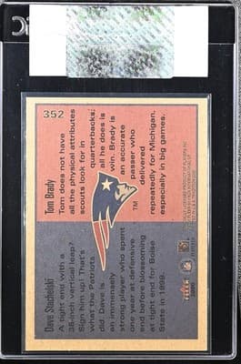 2000 Fleer Tradition #352 Dave Stachelski/Tom Brady CGC Authentic (RC) - Thumbnail 2