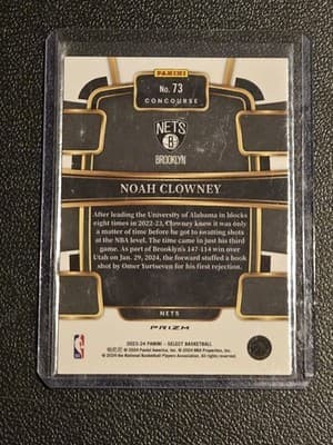 2023-24 Panini Select #73 Noah Clowney Green White Purple Prizms - Thumbnail 2