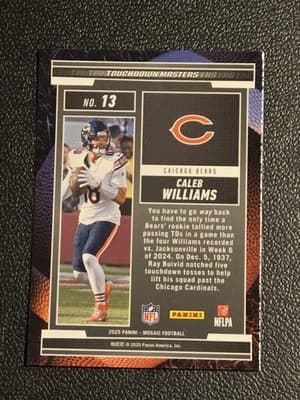 2025 Panini Mosaic #13 Caleb Williams Touchdown Masters - Thumbnail 2
