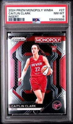 2024 Panini Prizm Monopoly Wnba Insert #27 Caitlin Clark Insert PSA 8 - Image 1