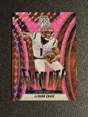 2025 Panini Mosaic #14 Ja’Marr Chase Elevate Mosaic Pink Fluorescent - Image 1