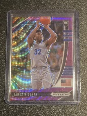 2020 Panini Prizm Draft Picks Collegiate #42 James Wiseman Purple Wave - Image 1