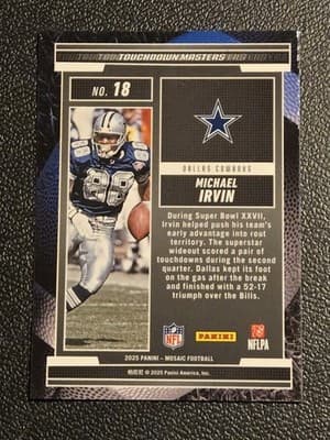 2025 Panini Mosaic #18 Michael Irvin Touchdown Masters - Thumbnail 2