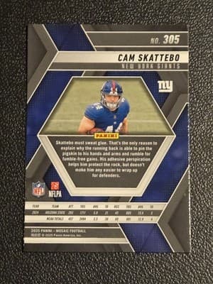 2025 Panini Mosaic #305 Cam Skattebo - Thumbnail 2