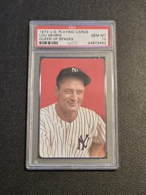 1973 U.S. Playing Cards Lou Gehrig Queen of Spades PSA 10 - Image 1