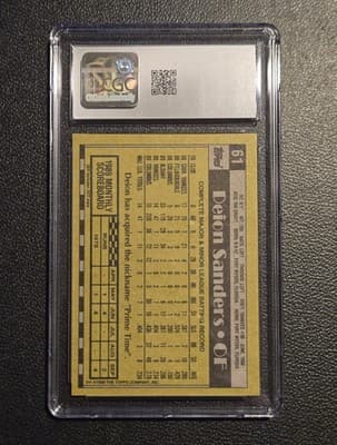 1990 Topps #61 Deion Sanders RC CGC 8 - Thumbnail 2