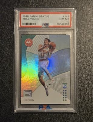 2018-19 Panini Status #142 Trae Young RC PSA 10 - Image 1