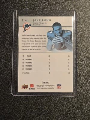 2008 Upper Deck First Edition #214 Jake Long - Thumbnail 2