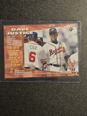 1995 Sportflix UC3 #67 Dave Justice - Thumbnail 2