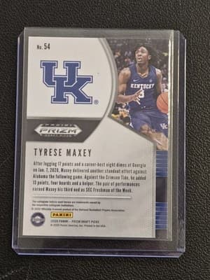 2020 Panini Prizm Draft Picks Collegiate #54 Tyrese Maxey - Thumbnail 2