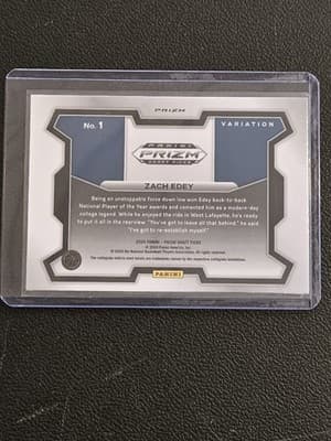 2024 Panini Prizm Draft Picks #1b Zach Edey Prizms Purple Wave - Thumbnail 2