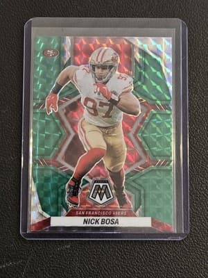 2022 Panini Mosaic #180 Nick Bosa Mosaic Green - Image 1