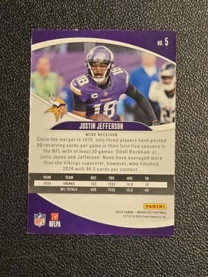 2025 Panini Absolute #5 Justin Jefferson Retail - Thumbnail 2