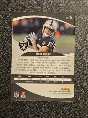 2025 Panini Absolute #17 Brock Bowers Retail - Thumbnail 2