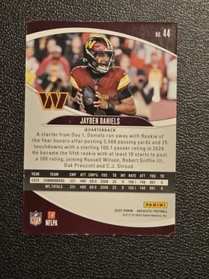 2025 Panini Absolute #44 Jayden Daniels Green - Thumbnail 2