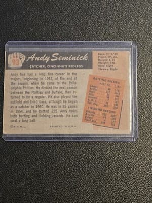 1955 Bowman #93 Andy Seminick - Thumbnail 2