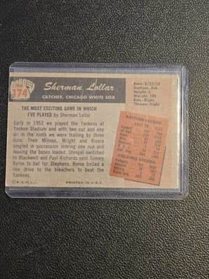 1955 Bowman #174 Sherm Lollar - Thumbnail 2