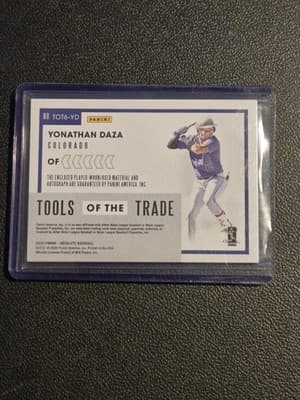 2020 Panini Absolute Yonathan Daza Tools of the Trade 6 Swatch Signatures #/199 - Thumbnail 2