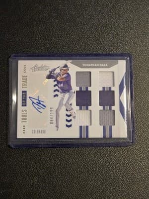 2020 Panini Absolute Yonathan Daza Tools of the Trade 6 Swatch Signatures #/199 - Image 1