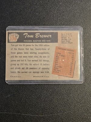 1955 Bowman #178 Tom Brewer - Thumbnail 2
