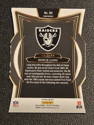 2024 Panini Select #60 Howie Long Silver Prizm Die Cut - Thumbnail 2