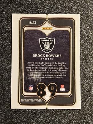 2024 Panini Select - Select Numbers #12 Brock Bowers - Thumbnail 2