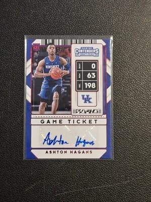 2020 Panini Contenders Draft Picks #98 Ashton Hagans Game Ticket Red - Image 1