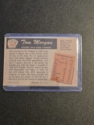 1955 Bowman #100 Tom Morgan - Thumbnail 2