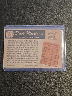 1955 Bowman #91 Dick Marlowe - Thumbnail 2