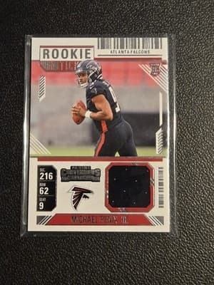 2024 Panini Contenders #RTS-MPJ Michael Penix Jr. Rookie Ticket Swatches - Image 1