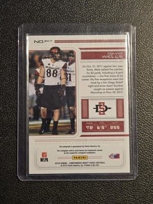 2018 Panini Contenders Draft Picks #207 David Wells - Thumbnail 2