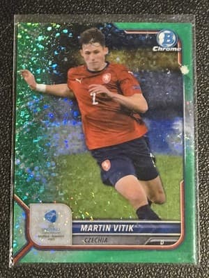 2022 Bowman Chrome Road to UEFA Martin Vitik Green Mini-Diamonds Refractor #/99 - Image 1