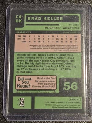 2020 Panini Chronicles #CA-BK Brad Keller Classics Autographs Red #/50 - Thumbnail 2