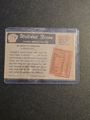 1955 Bowman #177 Willard Nixon - Thumbnail 2