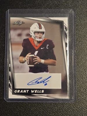 2024 Leaf #BA-GW1 Grant Wells Autographs White - Image 1