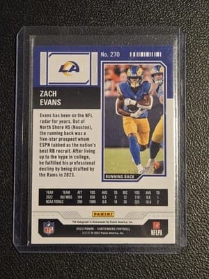 2023 Panini Contenders #270 Zach Evans - Thumbnail 2