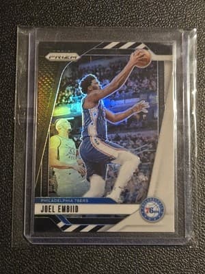 2024-25 Panini Prizm #28 Joel Embiid Prizms Black White SSP - Image 1