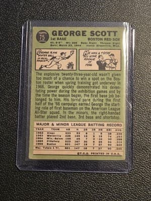 1967 Topps #75 George Scott - Thumbnail 2