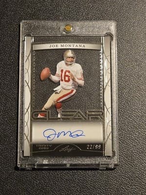 2022 Leaf Trinity #CA-JM1 Joe Montana Clear Autographs Silver #/99 - Image 1