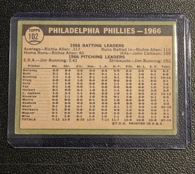 1967 Topps #102 Philadelphia Phillies - Thumbnail 2