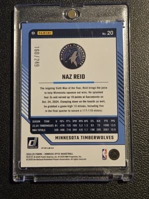 2024-25 Donruss Optic #20 Naz Reid Premium Box Set #/249 - Thumbnail 2