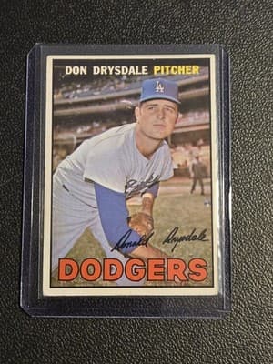 1967 Topps #55 Don Drysdale - Image 1