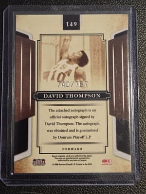 2008 Donruss Sports Legends #149 David Thompson Signatures Mirror Red #/767 - Thumbnail 2