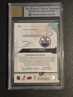 2010-11 SPx #195 Jordan Eberle BGS 8.5 / 10 auto #/499 RC - Thumbnail 2