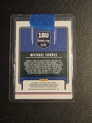 2023 Panini Stars & Stripes USA Michael Torres 18U National Team Signatures - Thumbnail 2