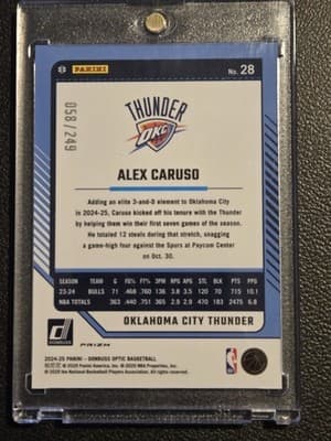 2024-25 Donruss Optic #28 Alex Caruso Premium Box Set #/249 - Thumbnail 2